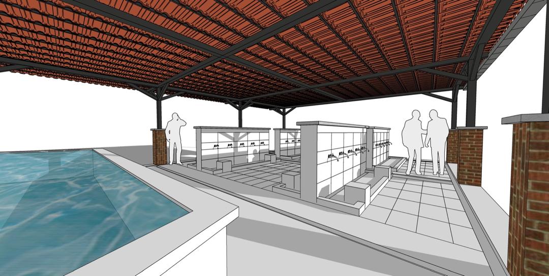 Reka bentuk 3D sebenar laman wuduk baharu Surau At-Taufiqiyyah